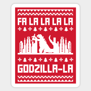 Ugly Christmas Sweater - Fa La La La La Godzilla La Red Magnet